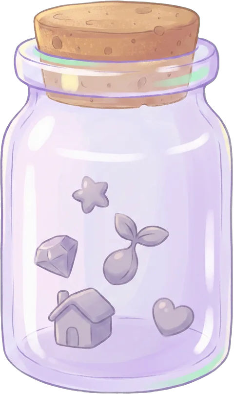 A clear jar for wishes on their way